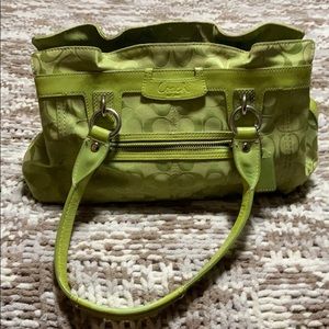 Lime green authentic coach purse